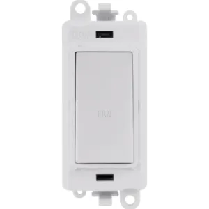 20AX Double Pole Switch Module - Polar White - Fan