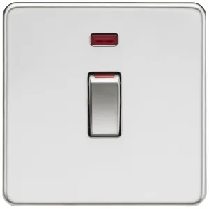 45A DP Switch with Neon (1G size) - Polished Chrom
