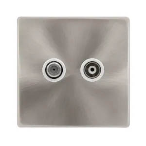 NON-ISOLATED SINGLE SATELLITE OUTLET- BRUSHED STEE