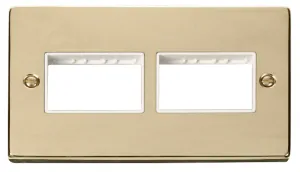 2 Gang Plate (3 x 3) Aperture - White