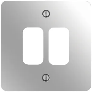 GRID FRONT PLATE 1 X 2 POLISHED STEEL