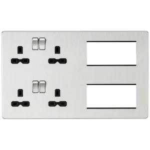 Combination Plate - Brushed Chrome with Black Inse