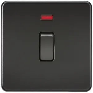 20A 1G DP Switch with Neon - Matt Black