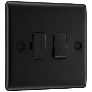 NEXUS METAL MATT BLACK SWITCHED 13A FUSED CONNECTI