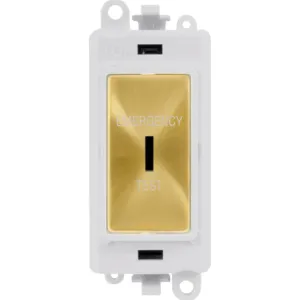20AX Double Pole Keyswitch 'Emergency Test' - Whit