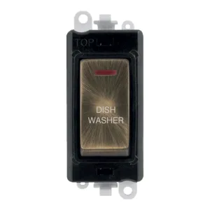 20AX Double Pole Switch With LED Module - Black -