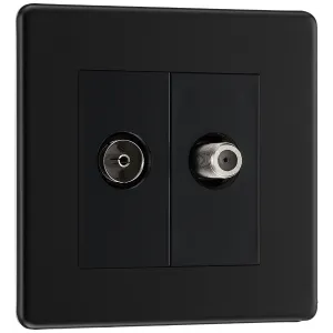 SCREWLESS FLATPLATE MATT BLACK SINGLE SOCKET FOR T