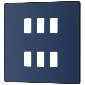 GRID FRONT PLATE - PCD EVOLVE - MATT BLUE - 6 GANG