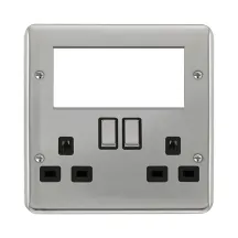 2 GANG 3 PIN SAFETY SHUTTER SWITCHED SOCKET WITH Q