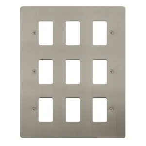 9 Gang GridPro Frontplate - Stainless Steel