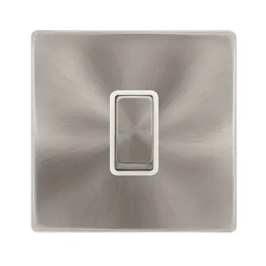 10AX INGOT 1 GANG 2 WAY SWITCH - BRUSHED STEEL COV