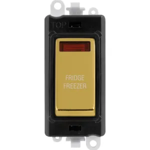 20AX Double Pole Switch With Neon Module - Black -