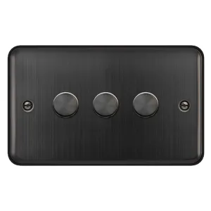 3 GANG 2 WAY 100W DIMMER SWITCH - MATT BRONZE