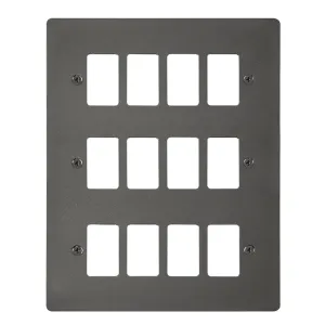 12 Gang GridPro Frontplate - Black Nickel