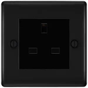 NEXUS METAL MATT BLACK SINGLE UNSWITCHED 13A POWER