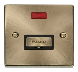 13A Fused 'Ingot' Connection Unit With Neon - Blac