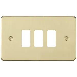 3G grid faceplate - brushed brass