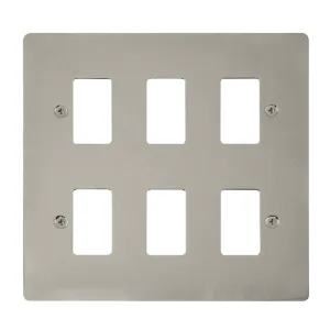 6 Gang GridPro Frontplate - Pearl Nickel