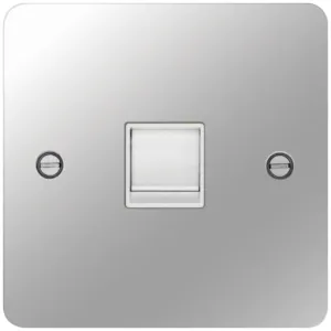 RJ45 SOCKET POLISHED STEEL WHITE