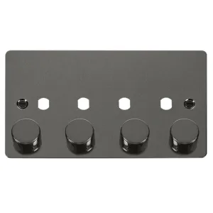 FPBN 4 GANG DOUBLE DIMMER PLATE & KNOBS