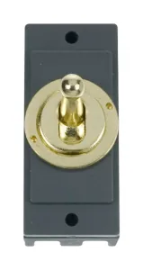 10AX 2 Way Toggle Switch Module - Brass