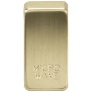 Switch cover "marked MICROWAVE" - brushed brass