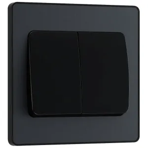 EVOLVE MATT GREY (BLACK) DOUBLE LIGHT SWITCH, 20A