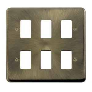 6 Gang GridPro Frontplate - Antique Brass