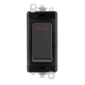 20AX Double Pole Switch With LED Module - Black -