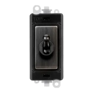 20AX Double Pole Toggle Switch Module - Black - Ma
