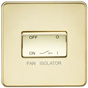 10A Fan Isolator Switch - Polished Brass