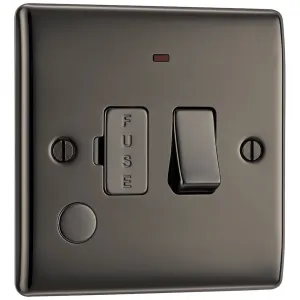 NEXUS METAL BLACK NICKEL SWITCHED 13A FUSED CONNEC