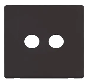 Twin Coaxial Socket Cover Plate - Black