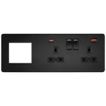 13A 2G DP Socket +2G Modular + Dual USB A+C 12V DC