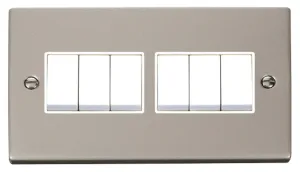 6 Gang 2 Way 10AX Switch - White