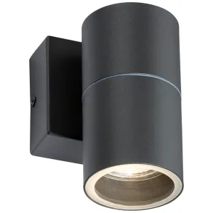 230V IP54 GU10 Fixed Single Wall Light - Anthracit