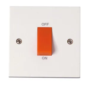 Polar - 50A 1 Gang Double Pole Switch - Orange Roc