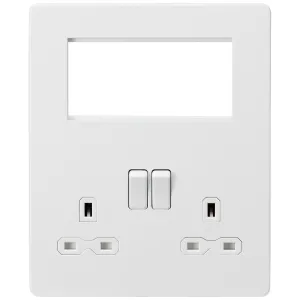 Small Multimedia Combination  Plate - Matt White w