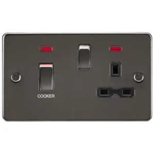 45A DP Switch & 13A Socket with Neons - Gunmetal w