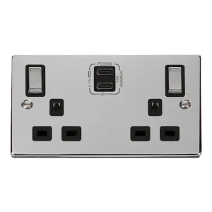 DECO 'INGOT' 13A 2 GANG SWITCHED SAFETY SHUTTER SO