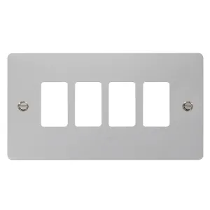 4 Gang GridPro Frontplate - Polished Chrome