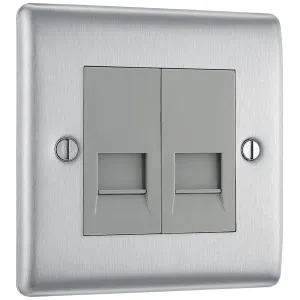 NEXUS METAL BRUSHED STEEL DOUBLE MASTER TELEPHONE