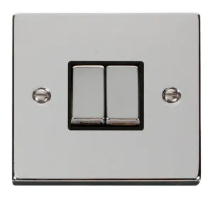 2 Gang 2 Way 'Ingot' 10AX Switch - Black