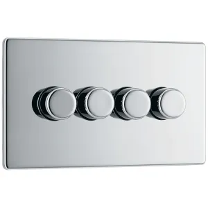 SCREWLESS FLATPLATE POLISHED CHROME 200W QUADRUPLE