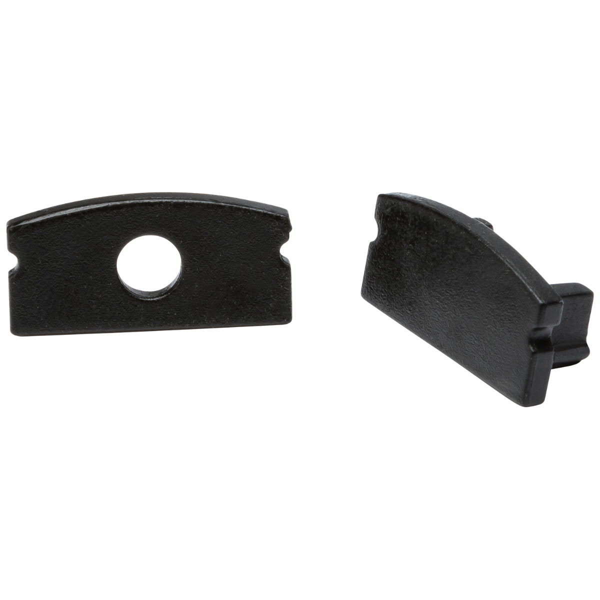 Aluminium Surface Mount Profile End Caps - Black