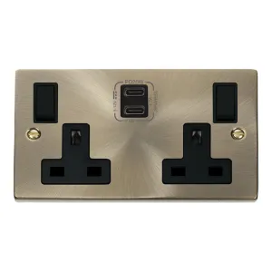 DECO 'NON INGOT' 13A 2 GANG SWITCHED SAFETY SHUTTE