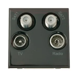 Quad TV,  Radio,  Sat 1 And Sat 2 - Black