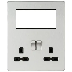 Small Multimedia Combination  Plate - Brushed Chro