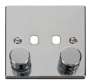 2 Gang Single Dimmer Plate & Knobs