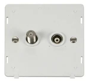 Satellite & Isolated Coaxial Socket Insert - White